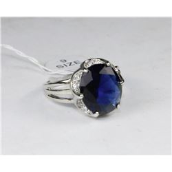 .925 SILVER LAB BLUE SAPPHIRE RING SIZE:9