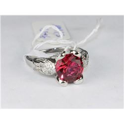 .925 SILVER LAB RUBY RING SIZE:9