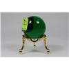 Image 1 : MYSTIC GREEN GLASS SPHERE WITH STAND
