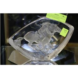 MATS JONASSON SWEDEN CRYSTAL COWBOY ON HORSEBACK