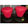 Image 1 : SET OF 2 RED ADJUSTABLE HEIGHT STOOLS