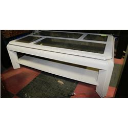 STONE STYLE GLASS TOP COFFEE TABLE