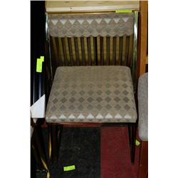 LOT OF 10 GOLD CHROME & FABRIC CHAIR