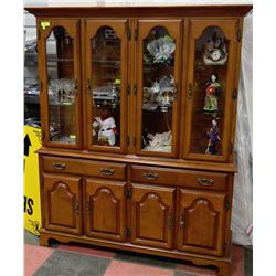 KRUG MAPLE WOOD BUFFET & HUTCH WITH GLASS