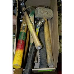 BOX OF MISC HAMMERS