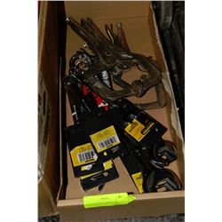 BOX WITH NEW COMBINATION WRENCHES & WELDING VISE