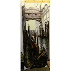 LARGE VENICE CANAL ON CANVAS (MINOR DAMAGE)