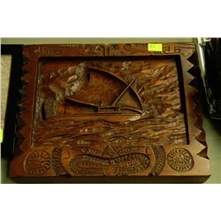 SOLID WOOD HAND CARVED WALL HANGING