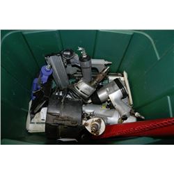 BIN OF AIR TOOLS INCLUDING IMPACT, DRILL AND MORE!