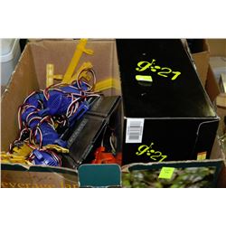 BOX WITH CLASSIC RACE TRACK WITH CARS ETC.