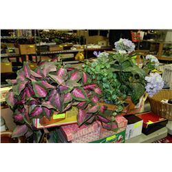 LOT OF 4 SILK PLANTS INCLUDING 3 LARGER AND 1SMALL