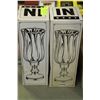 Image 1 : PAIR OF GLASS & CHROME TONE VASES