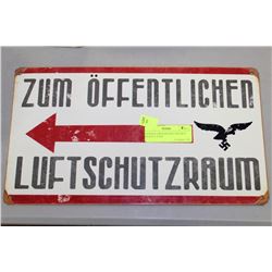 GERMAN AIR RAID SHELTER SIGN REPLICA WWII