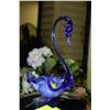 Image 1 : DARK BLUE ART GLASS SWAN