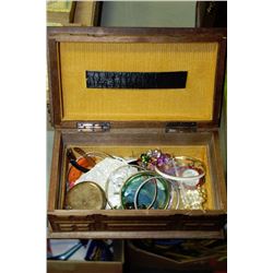 JEWELRY BOX FILLED WITH WATCHES AND ASST'D
