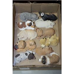 FLAT OF COLLECTIBLE SANDCAST DOG FIGURINES