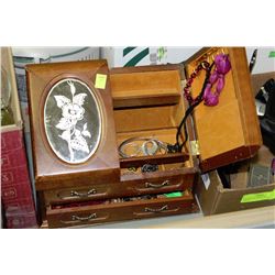 LARGE FLOWER DOUBLE DOOR MUSICAL JEWELRY BOX