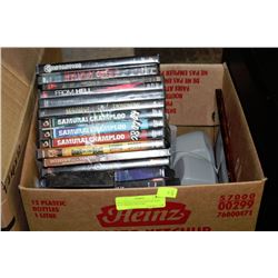 BOX OF HOUSEHOLD DECOR AND ELECTRONIC PICTURE