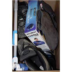 BOX WITH LADIES BOOTS, MENS STEEL TOED BOOTS,