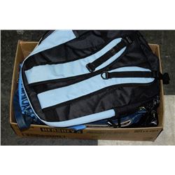 BOX OF WOMENS PURSES AND HAND BAGS