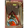 Image 1 : BOX OF ASSORTED PICTURES INCLUDING STAINED GLASS