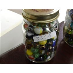 JAR OF COLLECTABLE AND OTHER MARBLES - MAY CONTAIN PEEWEE'S, LARGE AND OTHER RARE ONES