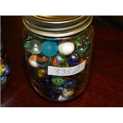 JAR OF COLLECTABLE AND OTHER MARBLES - MAY CONTAIN PEEWEE'S, LARGE AND OTHER RARE ONES