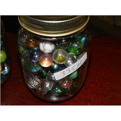 JAR OF COLLECTABLE AND OTHER MARBLES - MAY CONTAIN PEEWEE'S, LARGE AND OTHER RARE ONES