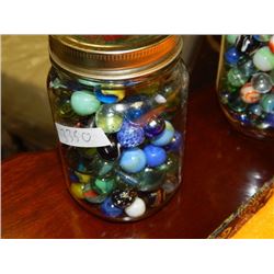 JAR OF COLLECTABLE AND OTHER MARBLES - MAY CONTAIN PEEWEE'S, LARGE AND OTHER RARE ONES