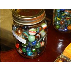 JAR OF COLLECTABLE AND OTHER MARBLES - MAY CONTAIN PEEWEE'S, LARGE AND OTHER RARE ONES