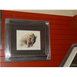 FRAMED LIMITED EDITION PRINT - BISON STUDY - ROBERT BATEMAN - GALLERY ESTIMATE - $725