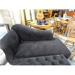 CHAISE LOUNGE - MICRO FIBRE UPHOLSTERED - BLACK