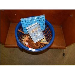 BASKET OF ASSORTED KIDS TOYS