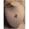 Image 2 : NECKLACE - WHITE DIAMOND CLUSTER HEART NECKLACE & CHAIN - STERLING SILVER SETTING - INCLUDING $725