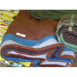 NEW - BLANKET - SINGLE - FLEECE - BROWN STRIPPED