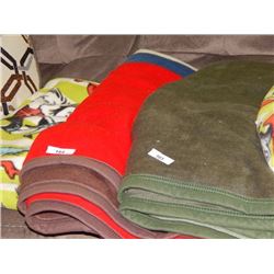 NEW - BLANKET - SINGLE - FLEECE - RED STRIPPED