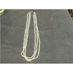 NECKLACE - TRIPLE STRAND NATURAL PEARL NECKLACE