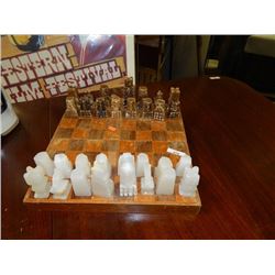 CHESS BOARD AND MEN -  as-is