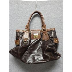 PURSE - ALDO - BIG DARK BROWN WITH LIGHTER TRIM