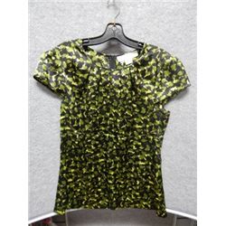 SHIRT WOMANS - MAC & JAC - BLACK AND GREEN TOP - SIZE US L