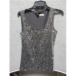 SHIRT WOMANS - JESSICA - GRAY SEQUINE TOP - SIZE M   12 (10-12)
