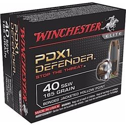 *AMMO* Winchester Elite PDX1 Defender 40 SW Bonded JHP 165 GR (200 ROUNDS ) 020892217850