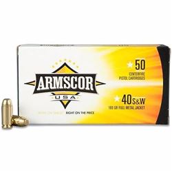 ^AMMO^ ARMSCOR 40SW 180GR FMJ (500 ROUNDS) 812285020082