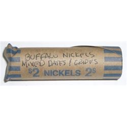 ROLL OF BUFFALO NICKELS 40 TOTAL *UNSEARCHED MIXED DATES & GRADES* ROLL CAME OUT OF SAFE!!