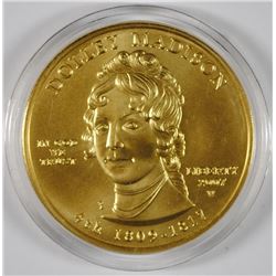 DOLLEY MADISON $10 GOLD SPOUSE COIN - 1/2 oz FINE GOLD - GEM BU