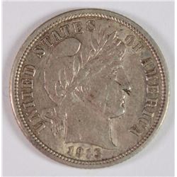 1913 BARBER DIME AU