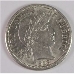1916 BARBER DIME AU