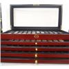 Image 1 : 2010  '11 '12 NATL PARK QUARTER COLLECTION in CHEERY WOOD DISPLAY BOX - 70 coins