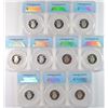 Image 2 : 10 COIN 2010 QUARTER PARKS SET ANACS PROOF 70!
