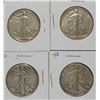 Image 1 : 4 WALKING LIBERTY HALF DOLLARS - 1942, 1943, 1947, 1947-D VF/XF